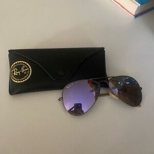 Rare Ray-Ban Lilac Lavender Purple Mirrored polarized Aviator Sunglasses